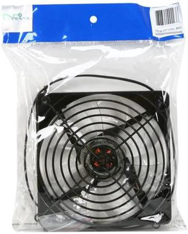 Alt view image 5 of 5 - APEVIA  CF12SL-B4C  120mm UV multi-color LED fan w/3-pin and 4-pin connectors and black grill