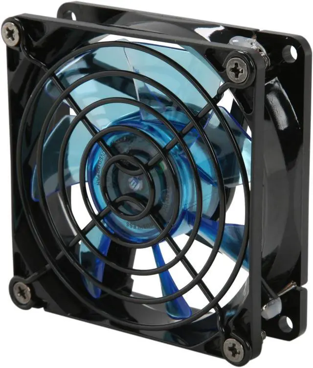 Alt view image 2 of 4 - APEVIA CF8SL-BBL 80mm Blue LED Case Fan w/Grill