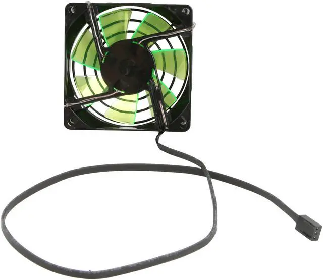 Alt view image 4 of 5 - APEVIA CF8SL-BGN 80mm Green LED Case Fan w/Grill
