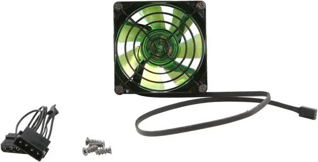 Alt view image 5 of 5 - APEVIA CF8SL-BGN 80mm Green LED Case Fan w/Grill