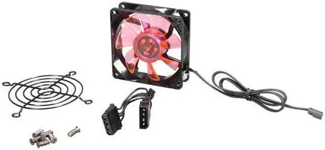 Alt view image 4 of 4 - APEVIA CF8SL-BRD 80mm Red LED Case Fan w/Grill
