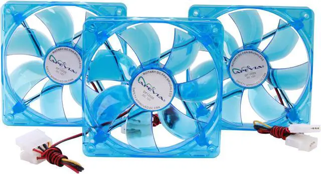 Alt view image 2 of 6 - APEVIA CF312SL-UBL 120mm UV Blue LED Cooling Fan 3 in 1 pack