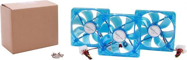 Alt view image 6 of 6 - APEVIA CF312SL-UBL 120mm UV Blue LED Cooling Fan 3 in 1 pack