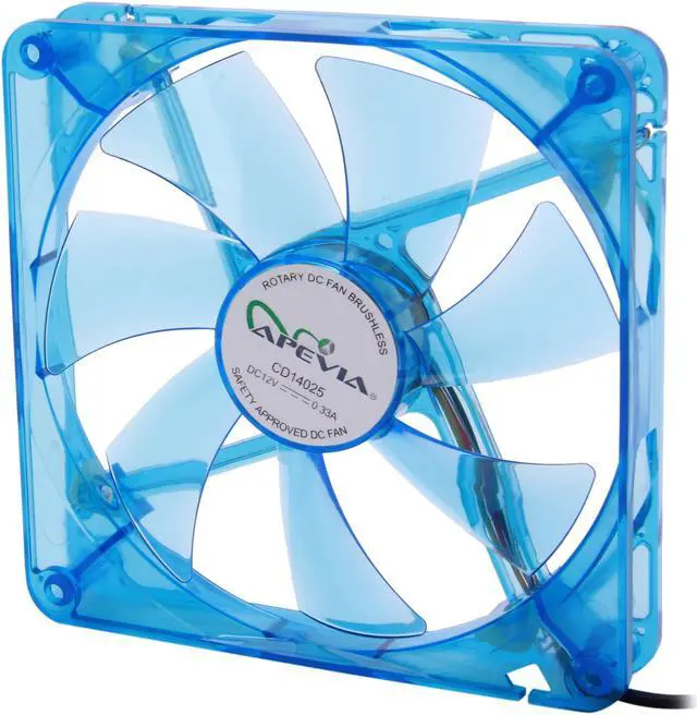 Alt view image 2 of 5 - APEVIA  14SL-BL 140mm UV Blue LED Fan