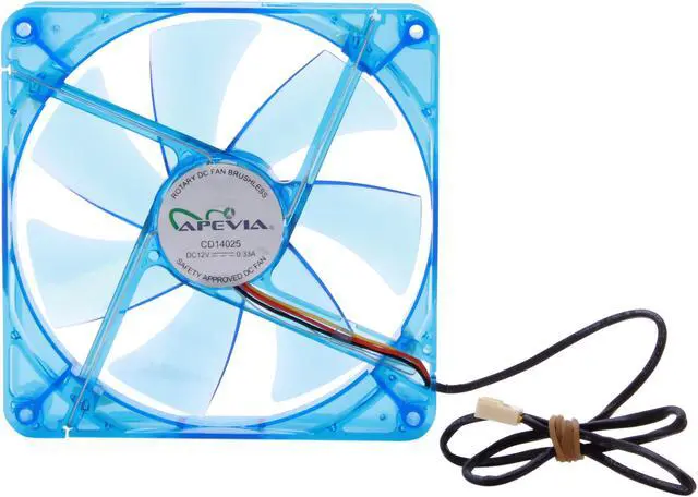 Alt view image 4 of 5 - APEVIA  14SL-BL 140mm UV Blue LED Fan