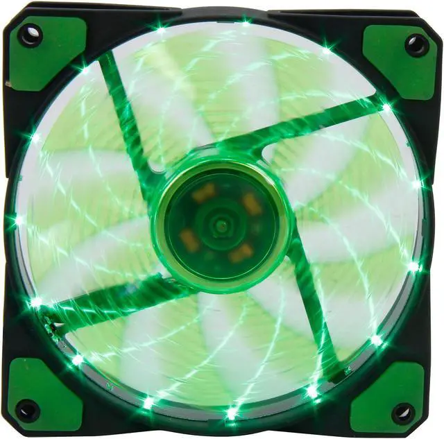Main image of APEVIA CF12SL-SGN Green LED Case Fan w/ Anti-Vibration Rubber Pads