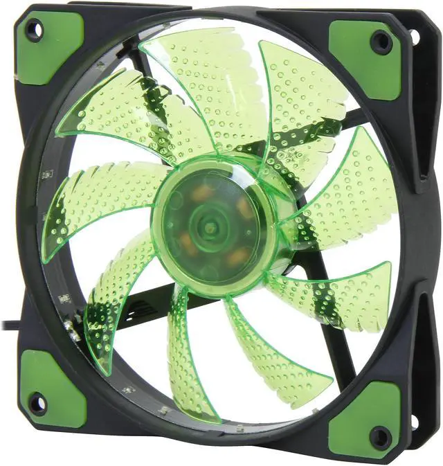 Alt view image 2 of 5 - APEVIA CF12SL-SGN Green LED Case Fan w/ Anti-Vibration Rubber Pads
