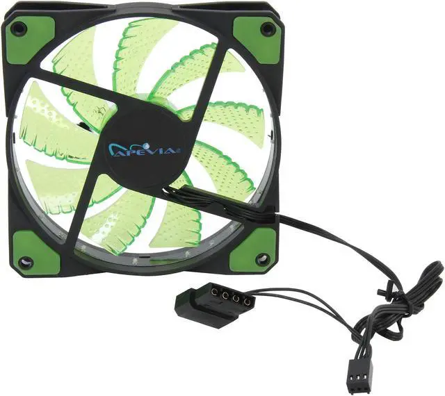 Alt view image 4 of 5 - APEVIA CF12SL-SGN Green LED Case Fan w/ Anti-Vibration Rubber Pads