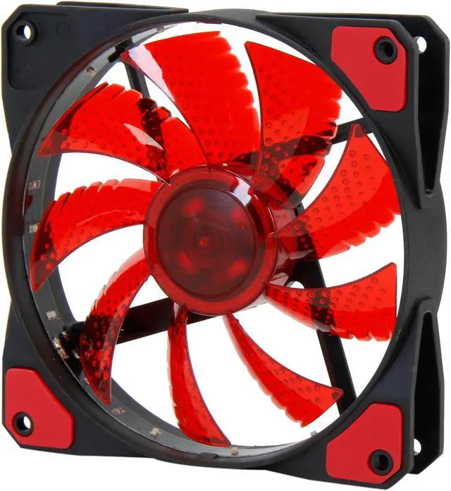 Alt view image 2 of 5 - APEVIA CF12SL-SRD Red LED Case Fan w/ Anti-Vibration Rubber Pads