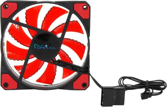 Alt view image 4 of 5 - APEVIA CF12SL-SRD Red LED Case Fan w/ Anti-Vibration Rubber Pads