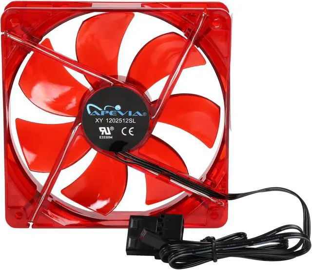 Alt view image 4 of 5 - APEVIA AF512L-RD 4 Pin Plus 3 Pin Silent LED Case Fan Best Value, 120mm, Red, (5-Pack)