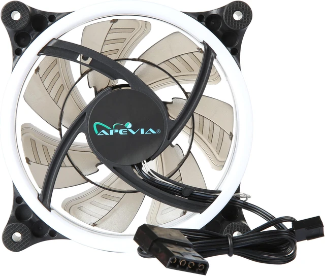 APEVIA 512L-CMC 120mm x 120mm x 25mm 4pin+3pin Dual Rings Case Fan w ...