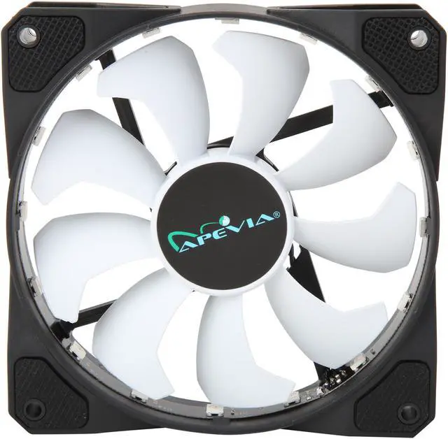 Alt view image 2 of 13 - Apevia FR412L2S-RGB FrostBlade 120mm Silent Addressable RGB Color Changing LED Fan (4 fans) + 2 x Color Changing Magnetic LED Strips & 4-pin Control Box and RF Remote (4 + 2 Pack)