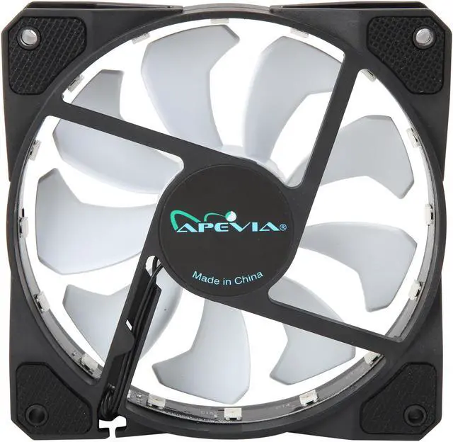Alt view image 4 of 13 - Apevia FR412L2S-RGB FrostBlade 120mm Silent Addressable RGB Color Changing LED Fan (4 fans) + 2 x Color Changing Magnetic LED Strips & 4-pin Control Box and RF Remote (4 + 2 Pack)