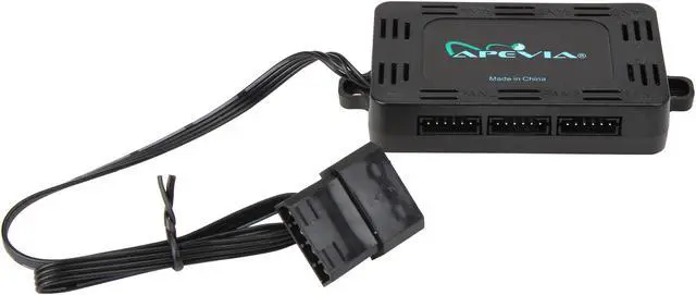 Alt view image 6 of 13 - Apevia FR412L2S-RGB FrostBlade 120mm Silent Addressable RGB Color Changing LED Fan (4 fans) + 2 x Color Changing Magnetic LED Strips & 4-pin Control Box and RF Remote (4 + 2 Pack)