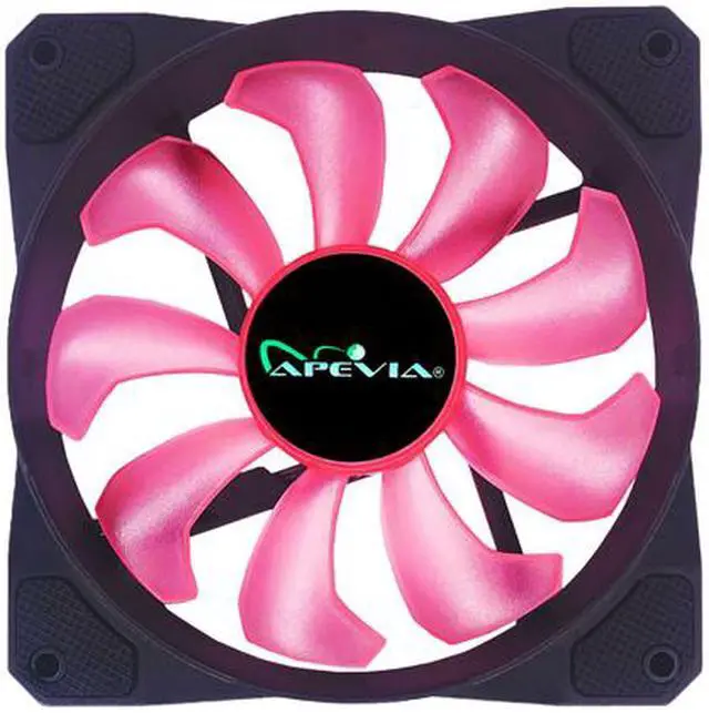 Alt view image 3 of 5 - APEVIA CO512L-PK Cosmos 120mm Pink LED Ultra Silent Case Fan w/ 16 LEDs & Anti-Vibration Rubber Pads (5 Pack)