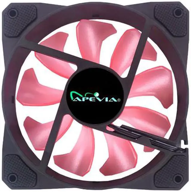 Alt view image 4 of 5 - APEVIA CO512L-PK Cosmos 120mm Pink LED Ultra Silent Case Fan w/ 16 LEDs & Anti-Vibration Rubber Pads (5 Pack)