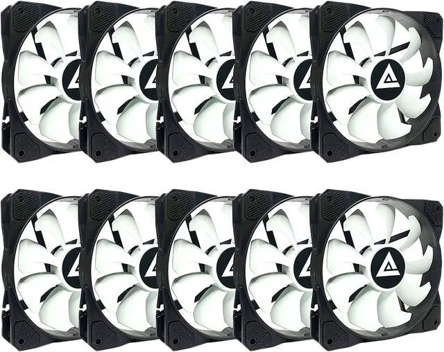 Main image of APEVIA 1012S-WB 120mm Non-LED Black/White Fan with Anti-Vibration Rubber Pads (10 Pack)