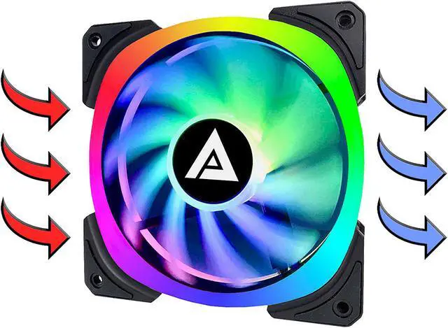 Alt view image 3 of 6 - Apevia Lunar Pro 120mm Silent Addressable RGB Color Changing LED Fan (4 Fans) + 4-Pin Control Box and RF Remote (4 Pack), LP412L-RGB