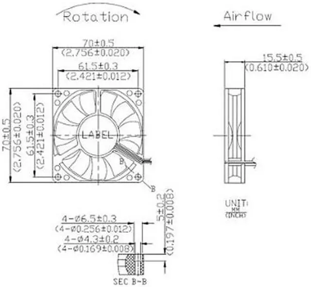 Alt view image 3 of 3 - StarTech.com FAN7X15TX3 70mm Case Fan