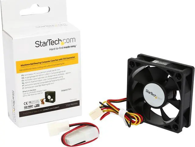 Alt view image 5 of 5 - StarTech.com 60x20mm Replacement Ball Bearing Computer Case Fan with TX3 Connector FAN6X2TX3 (Black)