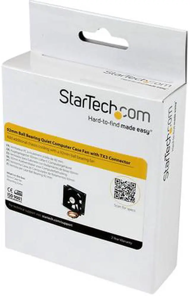 Alt view image 2 of 2 - StarTech.com 9.25cm Ball Bearing Quiet Computer Case Fan with TX3 Connector FAN9X25TX3L (Black)