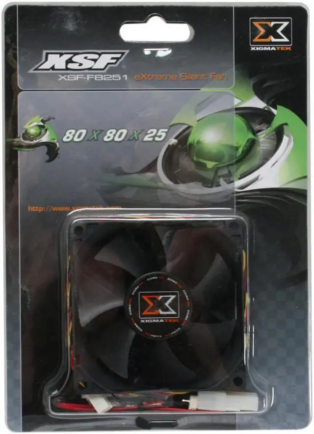 Alt view image 5 of 5 - XIGMATEK XSF-F8251 80mm Case Fan PSU Molex Adapter/extender included
