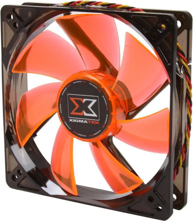 Main image of XIGMATEK FCB (Fluid Circulative Bearing) XLF-F1253 120mm 4 white LED Orange Case Fan  PSU Molex Adapter/extender included