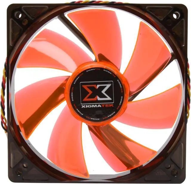Alt view image 2 of 8 - XIGMATEK FCB (Fluid Circulative Bearing) XLF-F1253 120mm 4 white LED Orange Case Fan  PSU Molex Adapter/extender included