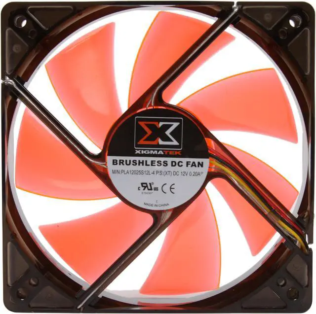 Alt view image 4 of 8 - XIGMATEK FCB (Fluid Circulative Bearing) XLF-F1253 120mm 4 white LED Orange Case Fan  PSU Molex Adapter/extender included