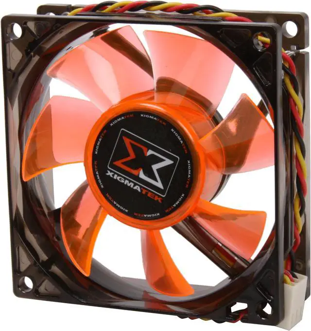 Main image of XIGMATEK FCB (Fluid Circulative Bearing) Cooling System Crystal Series XLF-F8253 80mm LED Orange Case Fan PSU Molex Adapter/extender included