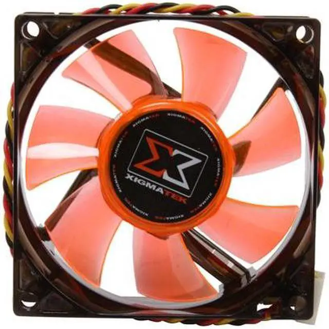 Alt view image 2 of 7 - XIGMATEK FCB (Fluid Circulative Bearing) Cooling System Crystal Series XLF-F8253 80mm LED Orange Case Fan PSU Molex Adapter/extender included