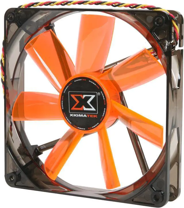 Main image of XIGMATEK FCB (Fluid Circulative Bearing) Cooling System XLF XLF-F1453 140mm LED Orange Case Fan PSU Molex Adapter/extender included