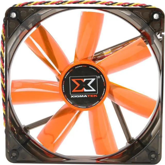 Alt view image 2 of 5 - XIGMATEK FCB (Fluid Circulative Bearing) Cooling System XLF XLF-F1453 140mm LED Orange Case Fan PSU Molex Adapter/extender included