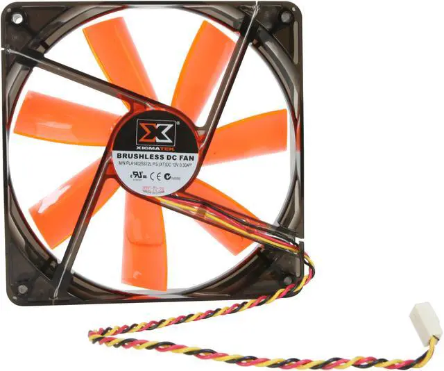 Alt view image 3 of 5 - XIGMATEK FCB (Fluid Circulative Bearing) Cooling System XLF XLF-F1453 140mm LED Orange Case Fan PSU Molex Adapter/extender included