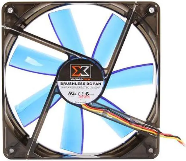 Alt view image 3 of 4 - XIGMATEK FCB (Fluid Circulative Bearing) Cooling System XLF XLF-F1454 140mm LED Blue Case Fan PSU Molex Adapter/extender included