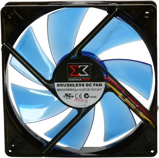Alt view image 3 of 5 - XIGMATEK FCB (Fluid Circulative Bearing) Cooling System XLF XLF-F1256 120mm LED Blue Case Fan PSU Molex Adapter/extender included
