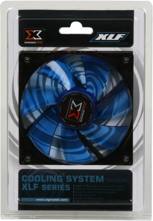 Alt view image 5 of 5 - XIGMATEK FCB (Fluid Circulative Bearing) Cooling System XLF XLF-F1256 120mm LED Blue Case Fan PSU Molex Adapter/extender included