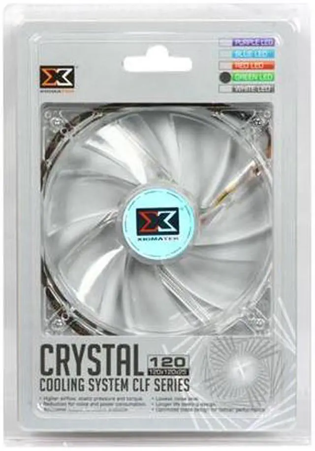 Alt view image 5 of 5 - XIGMATEK FCB (Fluid Circulative Bearing) Cooling System Crystal Series CLF-F1253 120mm Green LED Case Fan PSU Molex Adapter/extender included