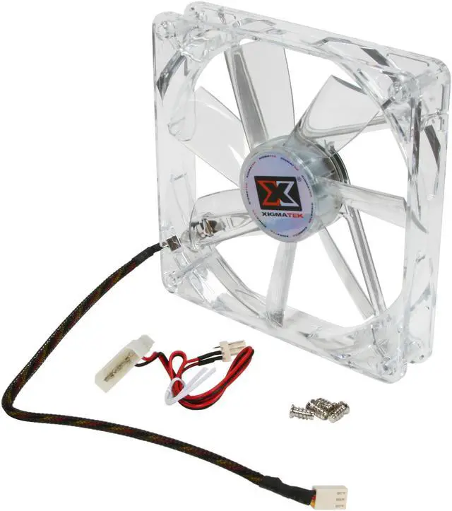 Alt view image 4 of 5 - XIGMATEK FCB (Fluid Circulative Bearing) Cooling System Crystal Series CLF-F1451 140mm Blue LED Case Fan PSU Molex Adapter/extender included