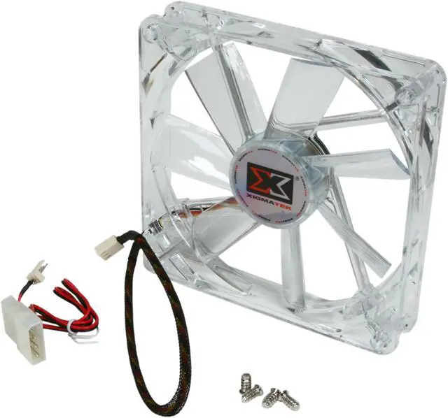 Alt view image 4 of 5 - XIGMATEK FCB (Fluid Circulative Bearing) Cooling System Crystal Series CLF-F1454 140mm White LED Case Fan PSU Molex Adapter/extender included