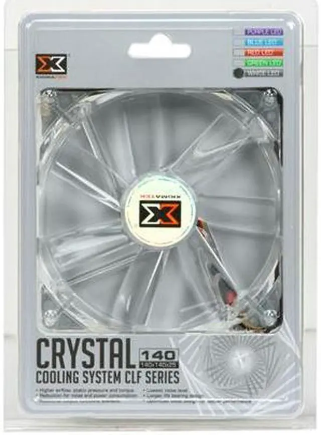 Alt view image 5 of 5 - XIGMATEK FCB (Fluid Circulative Bearing) Cooling System Crystal Series CLF-F1454 140mm White LED Case Fan PSU Molex Adapter/extender included