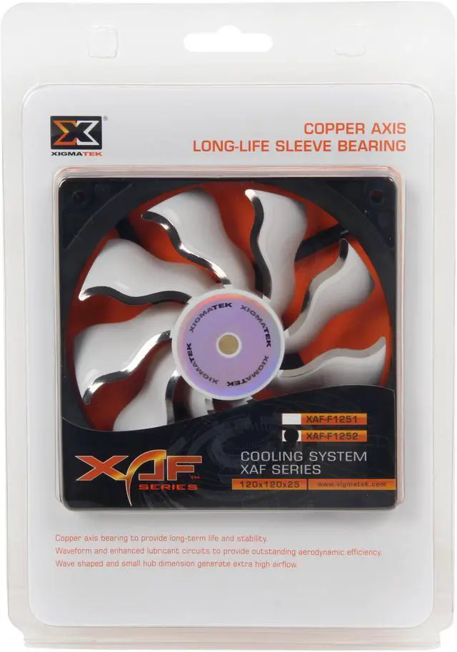 Alt view image 6 of 6 - Xigmatek AOS (Aeronautical Oil System Bearing) XAF-F1252 120MM Fan with Copper Bushing Axis White Blade