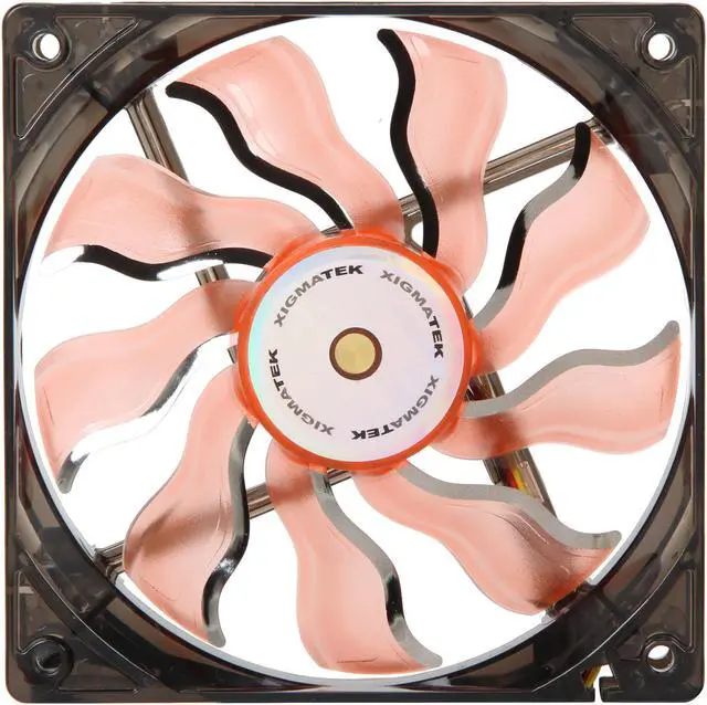 Alt view image 4 of 9 - Xigmatek AOS (Aeronautical Oil System Bearing) XAF-F1253 120MM Fan with Copper Bushing Axis Orange Blade White LED