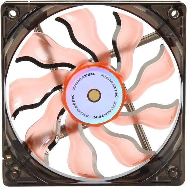 Alt view image 7 of 9 - Xigmatek AOS (Aeronautical Oil System Bearing) XAF-F1253 120MM Fan with Copper Bushing Axis Orange Blade White LED
