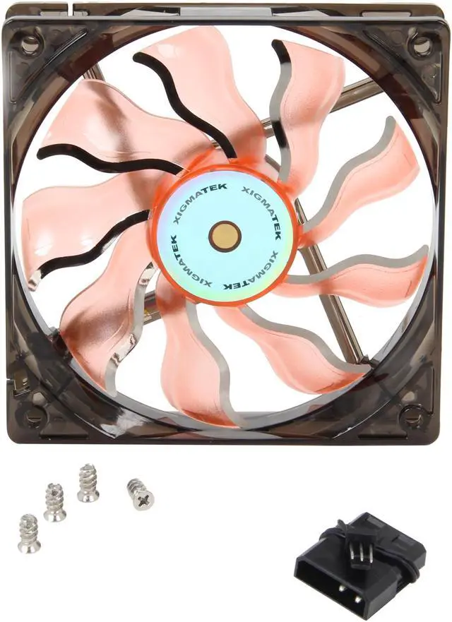 Alt view image 8 of 9 - Xigmatek AOS (Aeronautical Oil System Bearing) XAF-F1253 120MM Fan with Copper Bushing Axis Orange Blade White LED