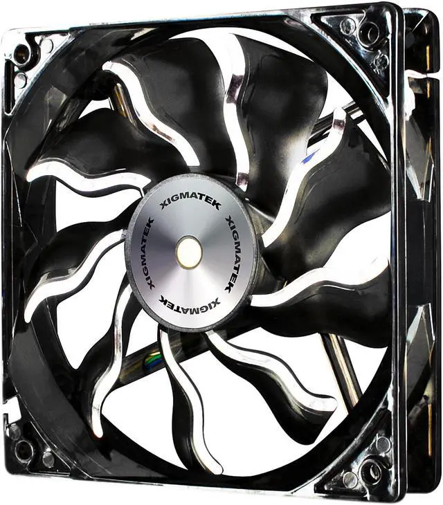 Alt view image 2 of 10 - Xigmatek AOS (Aeronautical Oil System Bearing) XAF-F1254 120MM Fan with Copper Bushing Axis Black Blade White LED