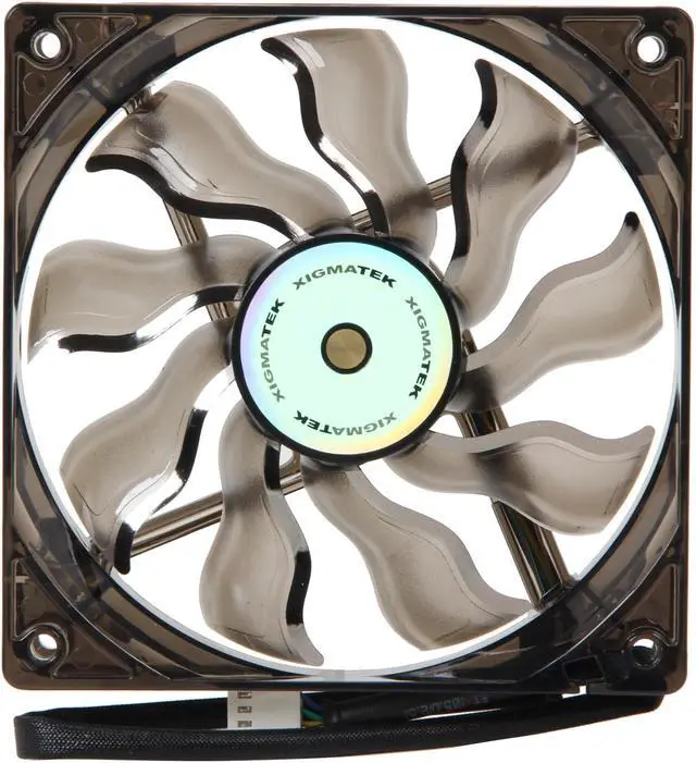 Alt view image 6 of 9 - Xigmatek AOS (Aeronautical Oil System Bearing) XAF-F1255 120MM PWM Fan with Copper Bushing Axis Black Blade White LED
