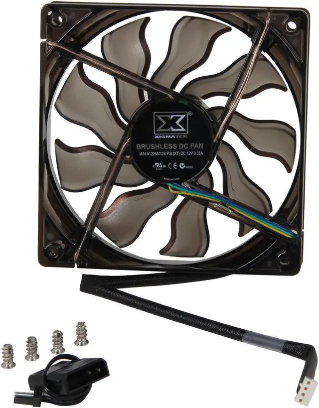 Alt view image 8 of 9 - Xigmatek AOS (Aeronautical Oil System Bearing) XAF-F1255 120MM PWM Fan with Copper Bushing Axis Black Blade White LED