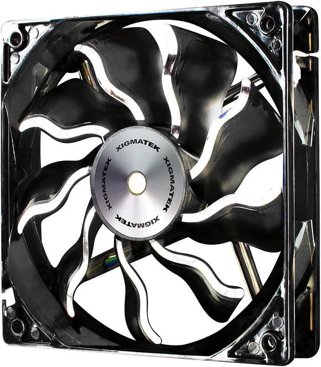 Alt view image 2 of 9 - Xigmatek AOS (Aeronautical Oil System Bearing) XAF-F1255 120MM PWM Fan with Copper Bushing Axis Black Blade White LED